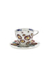 SET OF TWO CAPPUCCINO CUPS AND SAUCERS BY MARNI - From the Midnight Flowers collection