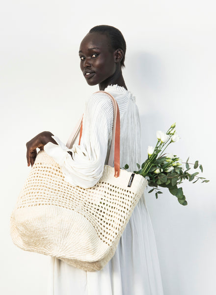 Kiondo Open Weave Basket Bag, Natural - Mifuko