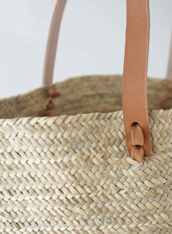 JANE CARR - MIFUKO - Mkeka Natural Basket Bag - close up 1