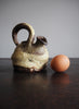MINITURE ORNAMENTAL ANTIQUE JAPANESE WOOD-FIRED TOBIN TEAPOT - Size Comparison
