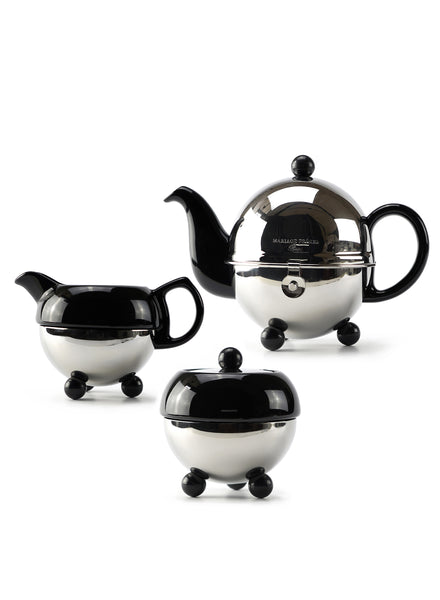 MARIAGE FRÈRES - ART DÉCO 1930 BLACK TEA SET WITH MARCO POLO TEA - 1