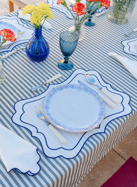 MARIAIDA - SET OF FOUR ONDULADO IVORY LINEN NAPKINS - LIFESTYLE