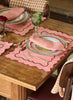 MARIAIDA - SET OF FOUR ONDULADO PINK LINEN NAPKINS - LIFESTYLE