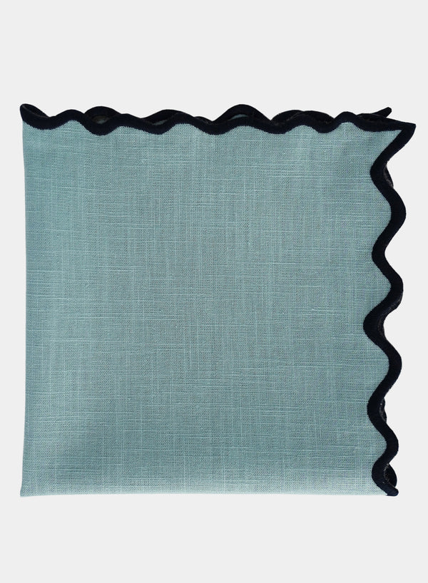 MARIAIDA - SET OF FOUR VILA BLUE LINEN NAPKINS - 2