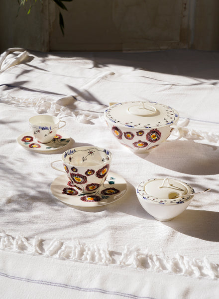 SET OF TWO ESPRESSO CUPS AND SAUCERS BY MARNI - From the Midnight Flowers collection - 6