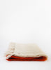 Orange and White Fringed Wool Scarf by Moismont - folded