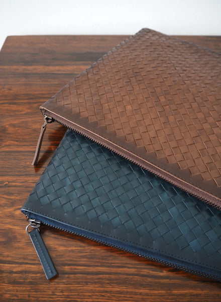 JANE CARR - DRAGON DIFFUSION - Dark Brown A4 Woven Pochette - Lifestyle 2