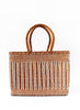 DRAGON DIFFUSION Tan and White Big Bali Basket Bag - front