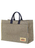 THE STUDIO BAG - Navy Blue Striped Cotton and Jute Tote - detail 2