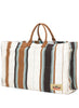 THE BEACH BAG - Coffee Striped Oversized Cotton and Jute Tote - side