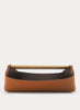 OSCAR MASCHERA - Gino Large Leather Desk Tidy - 30 x 19 x 12cm - Col. Elm / Khaki - Front