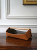 OSCAR MASCHERA - Gino Large Leather Desk Tidy - 30 x 19 x 12cm - Col. Elm / Khaki - Lifestyle