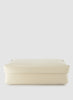 OSCAR MASCHERA - Large Rectangular Leather Box with Lid - 33 x 24 x 10cm - Col. White - White - Front 