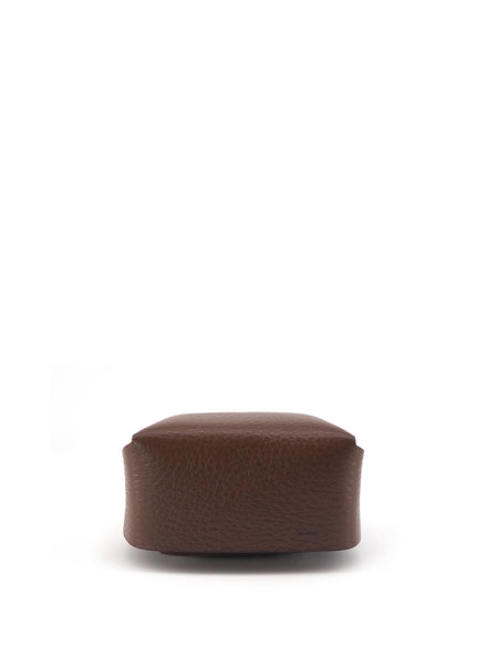 OSCAR MASCHERA - Mascotte Square Leather Box with Lid - 9.5 x 8 x 5cm - Col. Castagna - Front