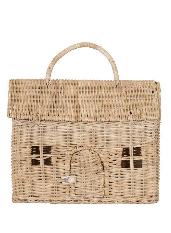 Natural Rattan Casa Clutch - front