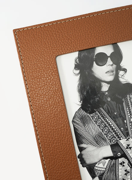 Oscar Maschera - Punti Large Brown Leather Photo Frame - 2
