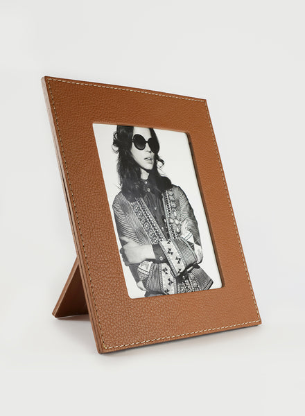 Oscar Maschera - Punti Large Brown Leather Photo Frame - 1