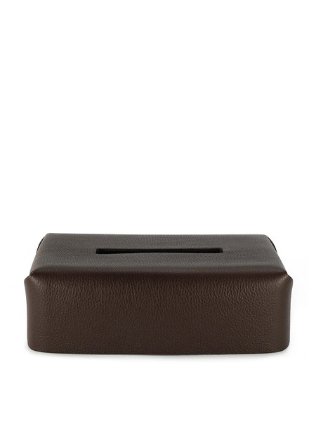 Oscar Maschera - Dark Brown Leather Tissue Box - 1