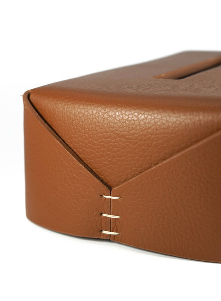 Oscar Maschera - Brown Leather Tissue Box -  2
