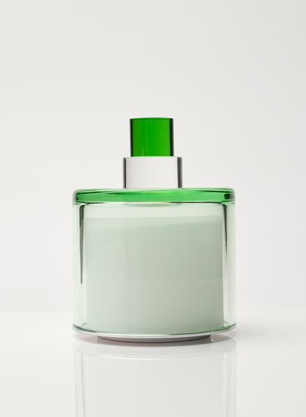 PAOLA PETROBELLI - HAND BLOWN GLASS LAMP IN GREEN AND CLEAR - Light On 