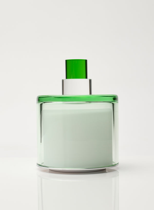 PAOLA PETROBELLI - HAND BLOWN GLASS LAMP IN GREEN AND CLEAR - Light On 