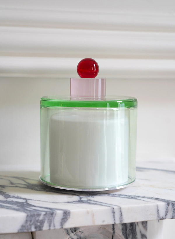 PAOLA PETROBELLI - HAND BLOWN GLASS LAMP IN GREEN, PINK AND RED - Lifestyle 1