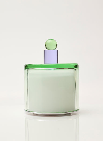 PAOLA PETROBELLI - HAND BLOWN GLASS LAMP IN GREEN AND LILAC - Light Off