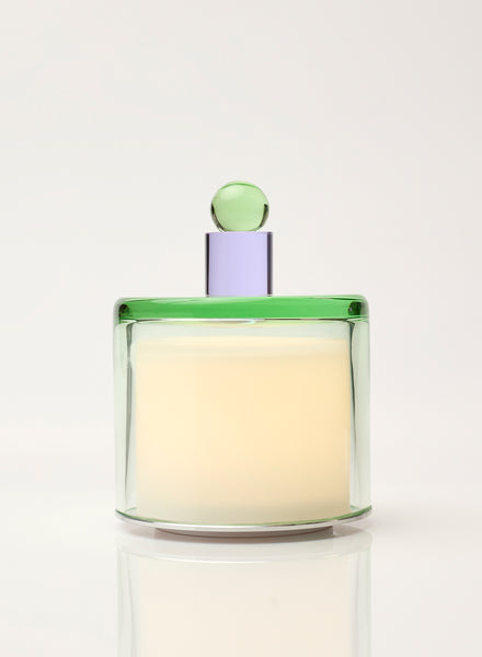 PAOLA PETROBELLI - HAND BLOWN GLASS LAMP IN GREEN AND LILAC - Light On