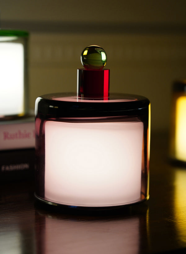 Paola Petrobelli - Hand Blown Glass Lamp in Amethyst, Red and Green - Lifestyle 2
