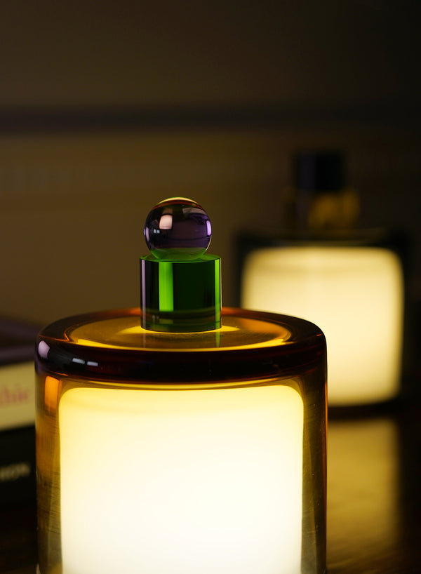 PAOLA PETROBELLI - HAND BLOWN GLASS LAMP IN AMBER, GREEN, LILAC - Lifestyle 2
