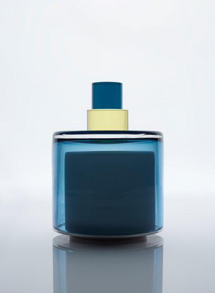 PAOLA PETROBELLI - HAND BLOWN GLASS LAMP IN BLUE, AMBER - Light Off
