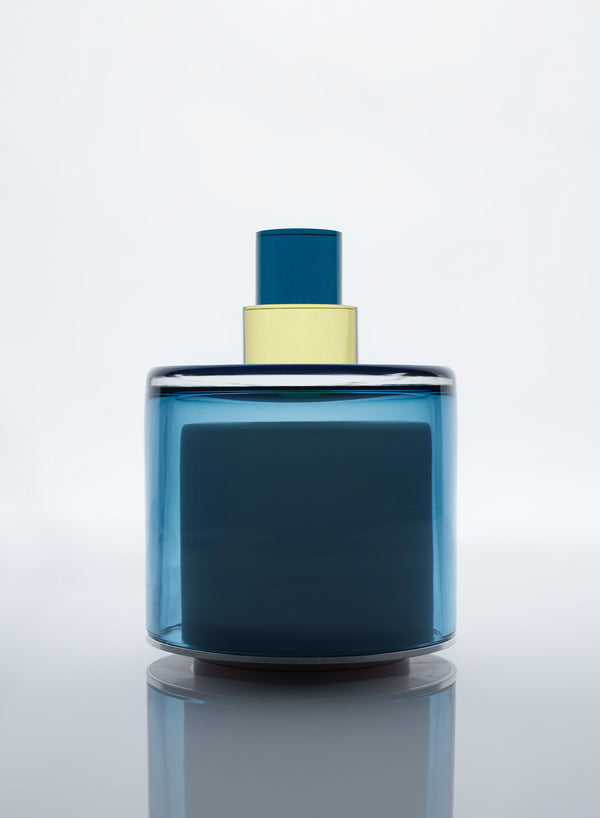 PAOLA PETROBELLI - HAND BLOWN GLASS LAMP IN BLUE, AMBER - Light Off