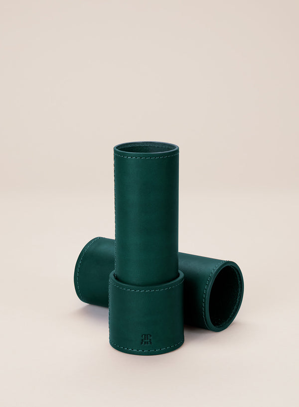Leather Pencil Case, Forest Green - Paradise Row
