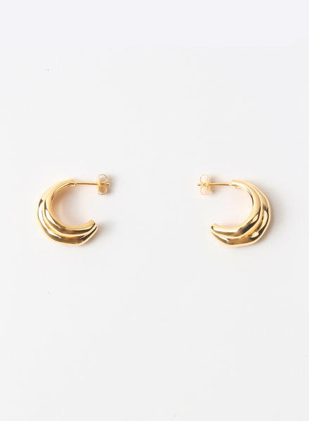 REJINA PYO - Gold Plated Double Hoops Earrings - 1