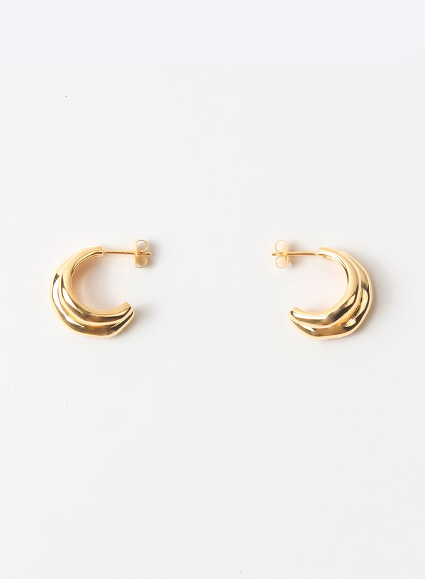 REJINA PYO - Gold Plated Double Hoops Earrings - 1