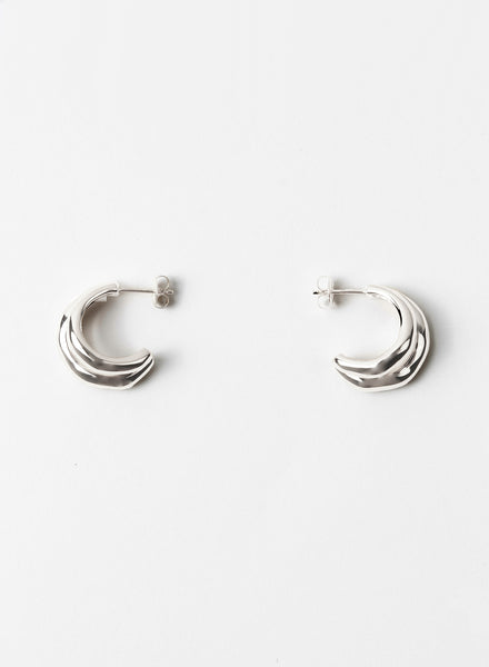 REJINA PYO - Silver Plated Double Hoops - 1