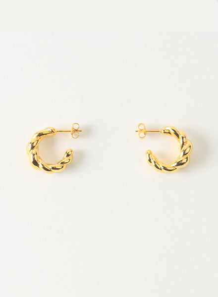 REJINA PYO - Gold Plated Large Twirl Hoop Earrings - 1