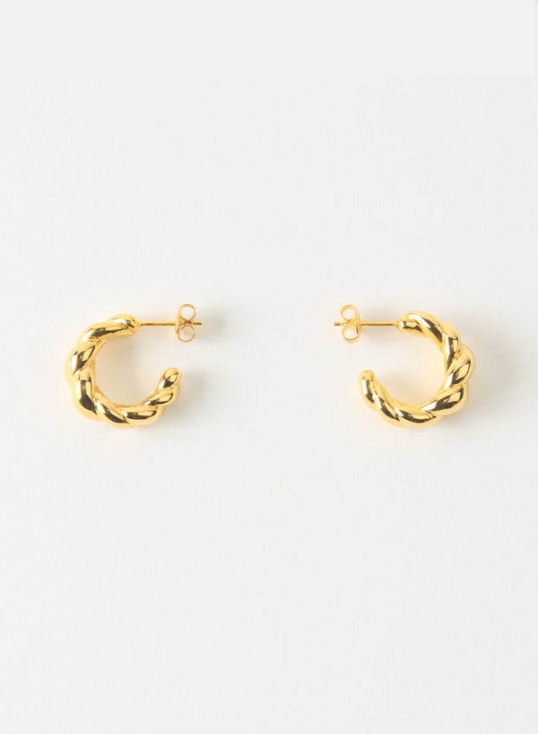 REJINA PYO - Gold Plated Large Twirl Hoop Earrings - 1