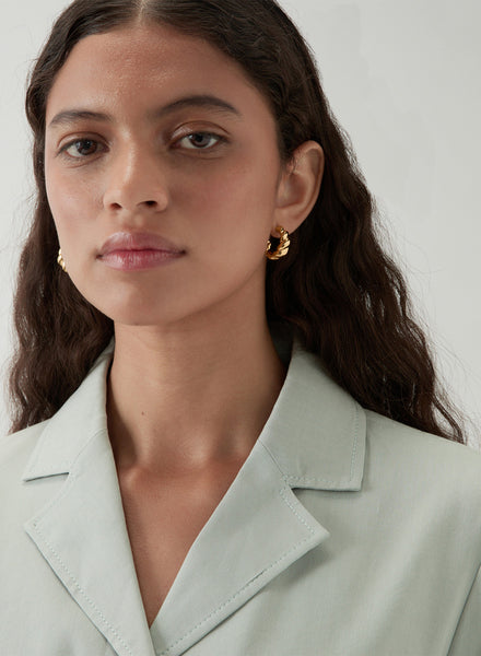REJINA PYO - Gold Plated Large Twirl Hoop Earrings - 2