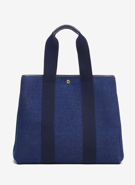 RUE DE VERNEUIL - The Traversée Denim Blue High Cotton Tote - 1