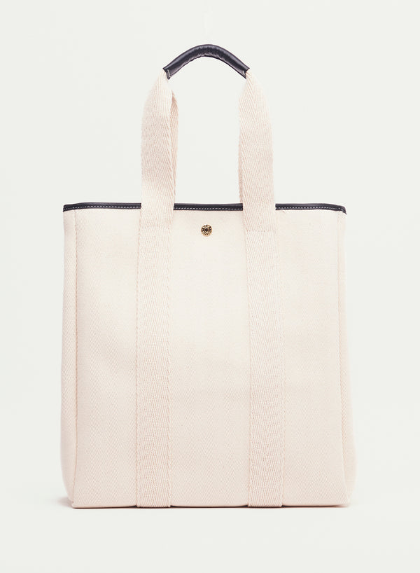 RUE DE VERNEUIL - Traversée Tote - High - Verneuil Canvas - Natural / Black - Front copy
