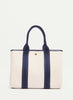 RUE DE VERNEUIL - Traversée Tote -  Medium - Sellier - White / Navy - Front 1