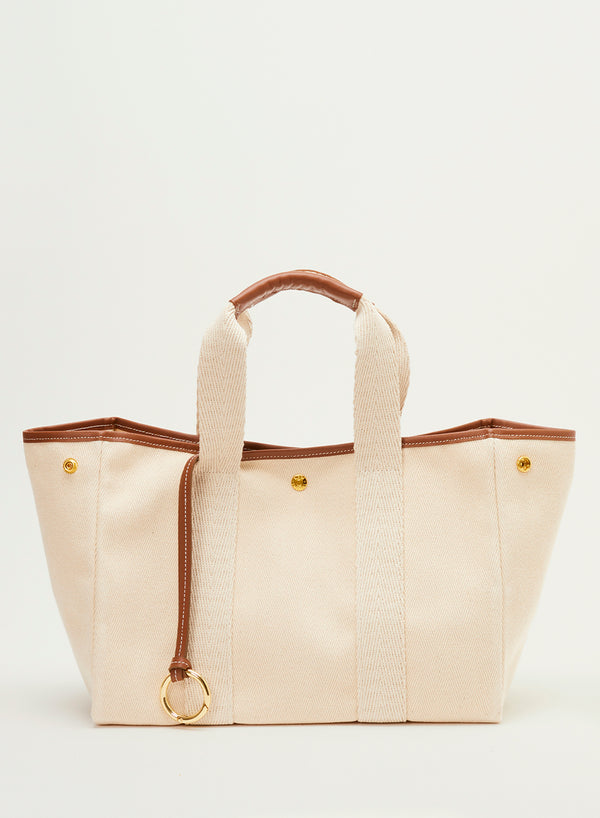 RUE DE VERNEUIL - Traversée Tote -  Medium - Verneuil Canvas - Natural / Camel - Front