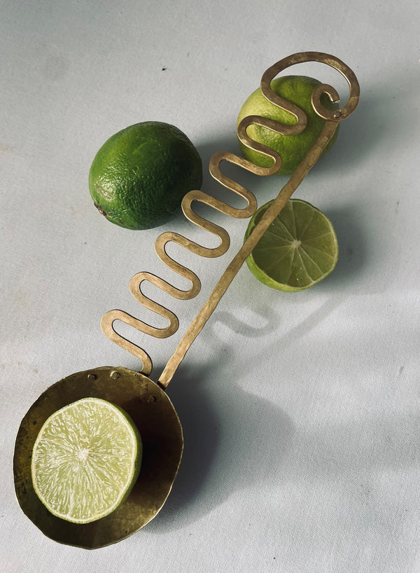 SEBASTIAO LOBO - Handcrafted Solid Brass Serving Spoon - Lifestyle 