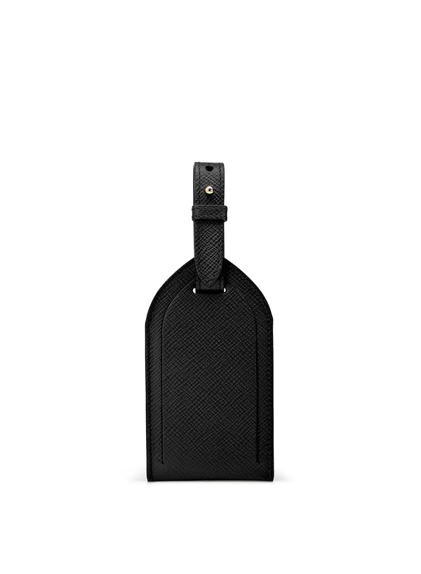 SMYTHSON - Panama Leather Luggage Tag - Black - Back