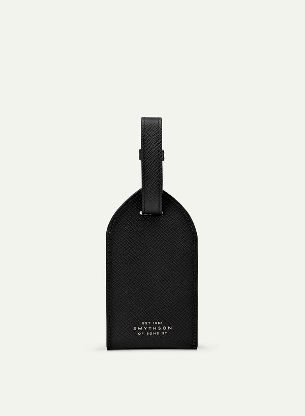 SMYTHSON - Luggage Tag - Panama Leather - Black - Front