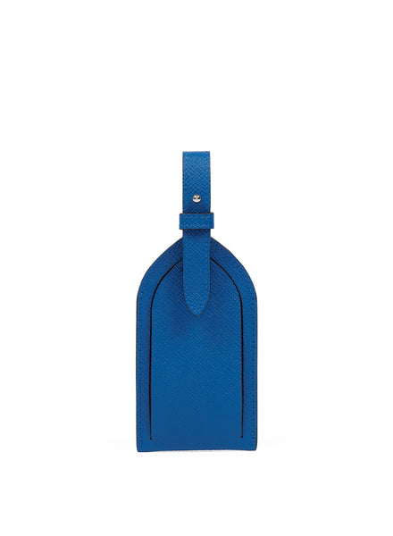 SMYTHSON - Panama Leather Luggage Tag - Cerulean - Back