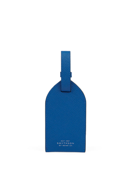 SMYTHSON - Panama Leather Luggage Tag - Cerulean - Front
