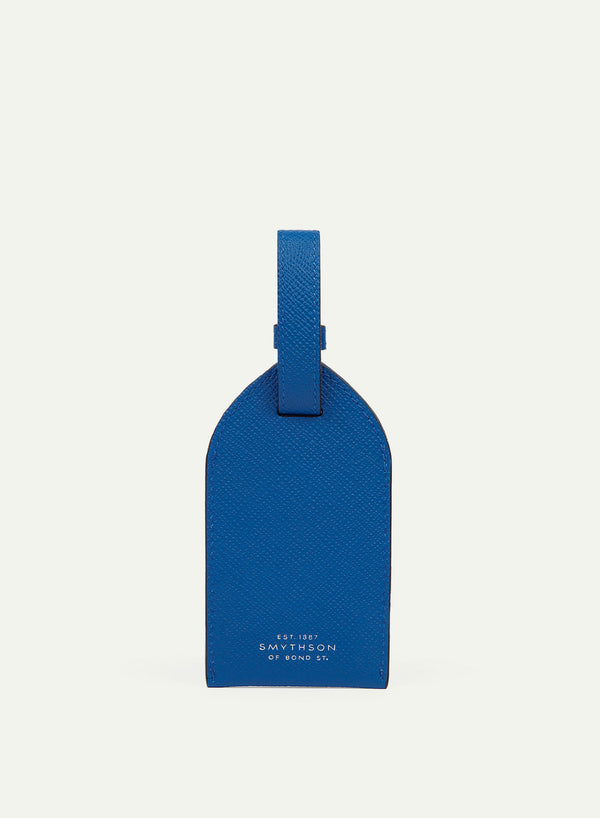 SMYTHSON - Luggage Tag - Panama Leather - Cerulean - Front