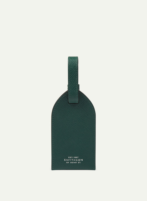 SMYTHSON - Luggage Tag - Panama Leather - Forest Green - Front
